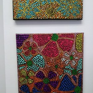 Acrylic Painted Art Dotting Canvas